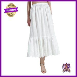Vintage Half Slip Skirt Extender 100% Cotton Lace Embroidery Underskirt